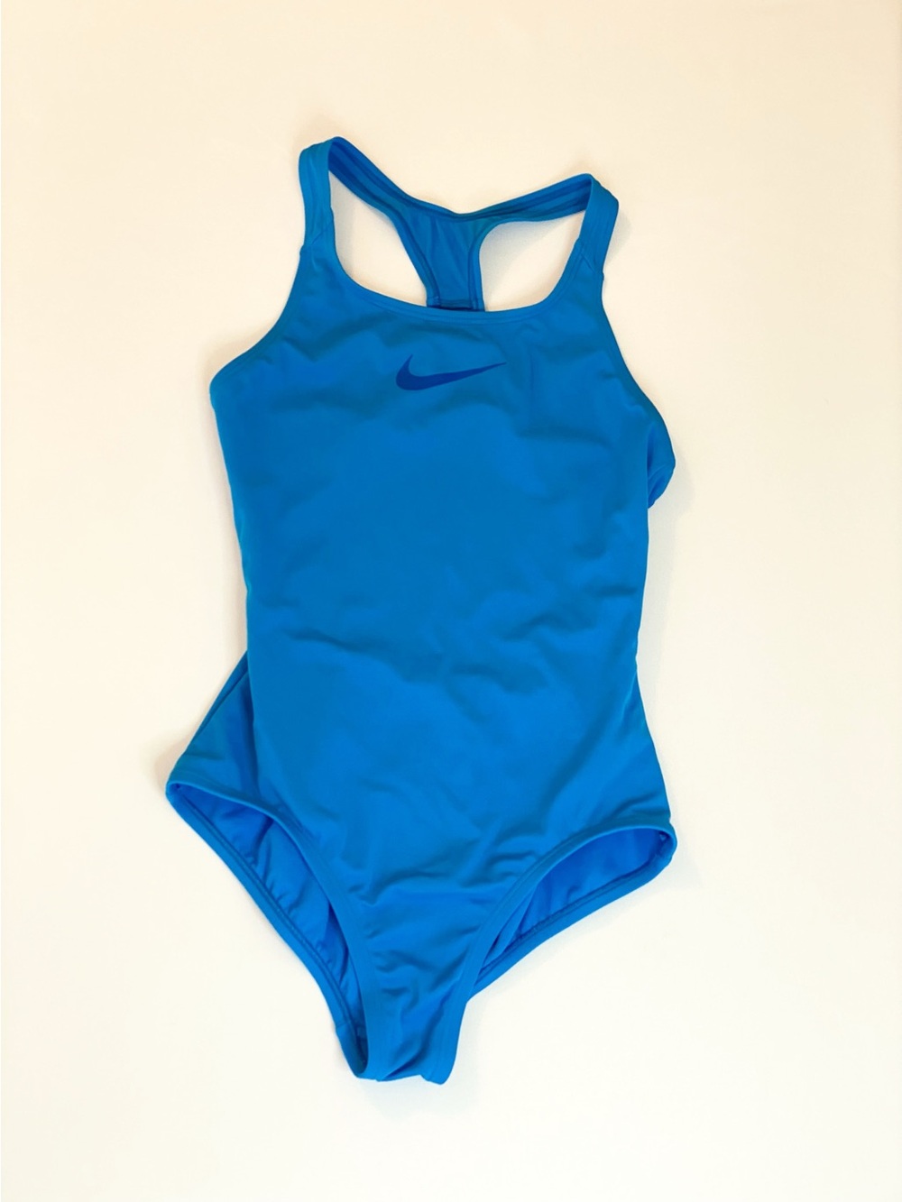 Nike Girls Blue Athletic One Piece Swimsuit Racerback Size Medium